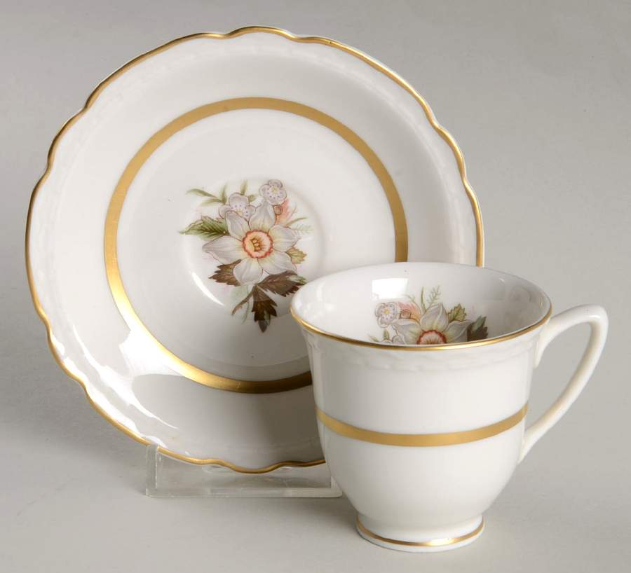 April Footed Demitasse Cup & Saucer Set by Vogue-1