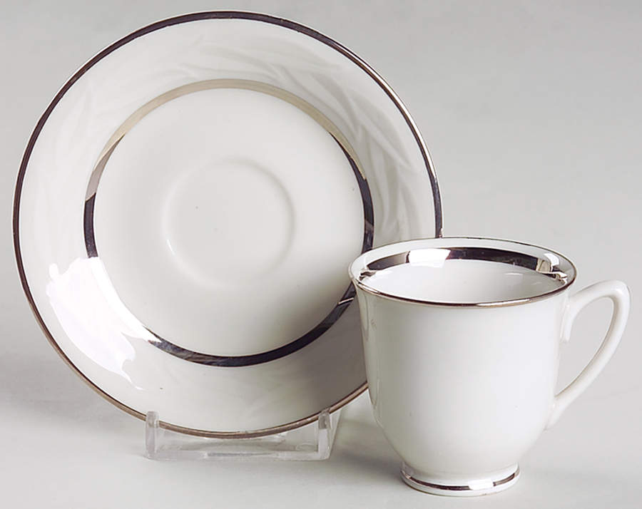 Concerto Platinum Footed Demitasse Cup & Saucer Set by Vogue-1