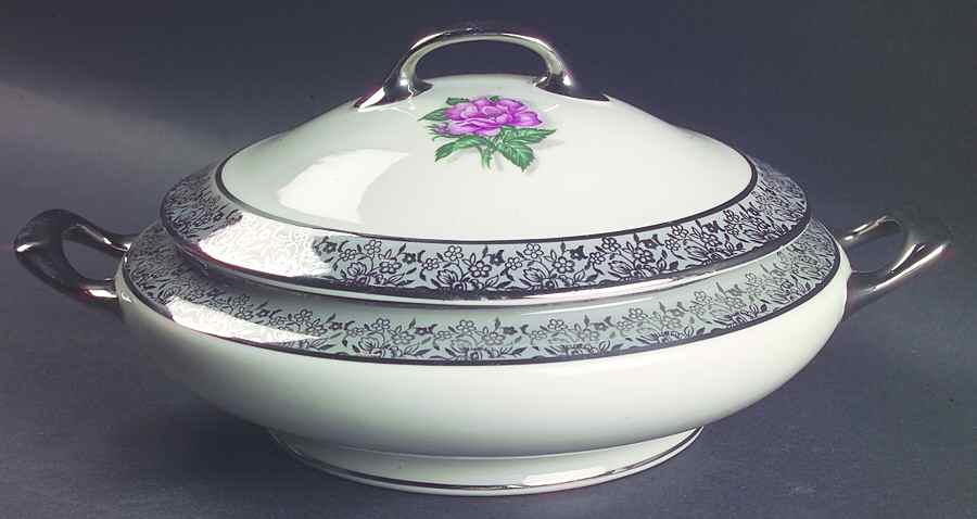 Silver Lace Round Covered Vegetable by Vogue-1