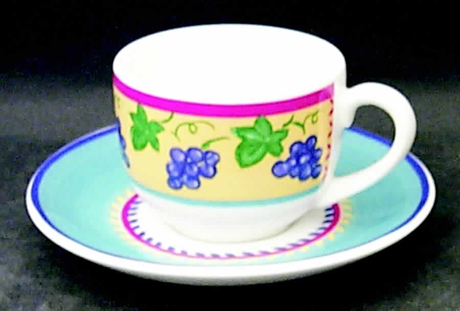 Fruit Fantasy Flat Demitasse Cup & Saucer Set by Vista Alegre-1