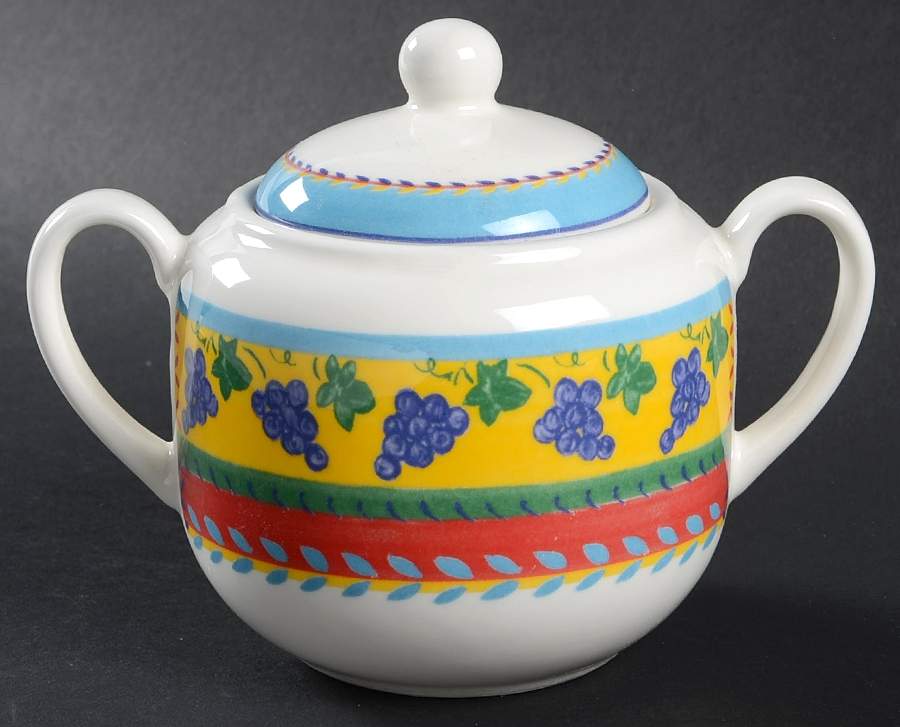 Fruit Fantasy Sugar Bowl & Lid by Vista Alegre-1