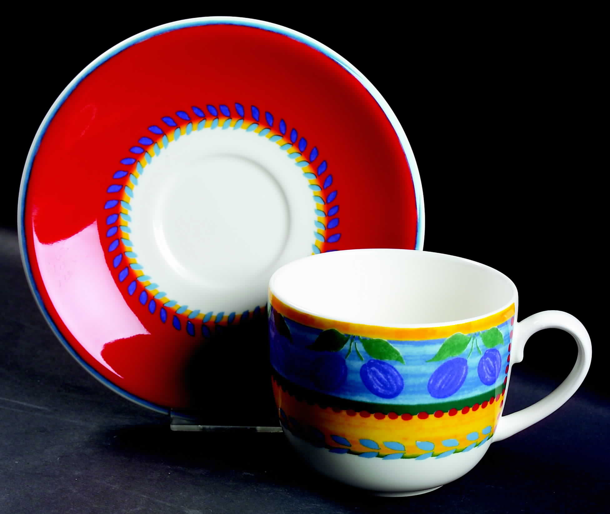 Fruit Fantasy Breakfast Cup & Saucer Set by Vista Alegre-1