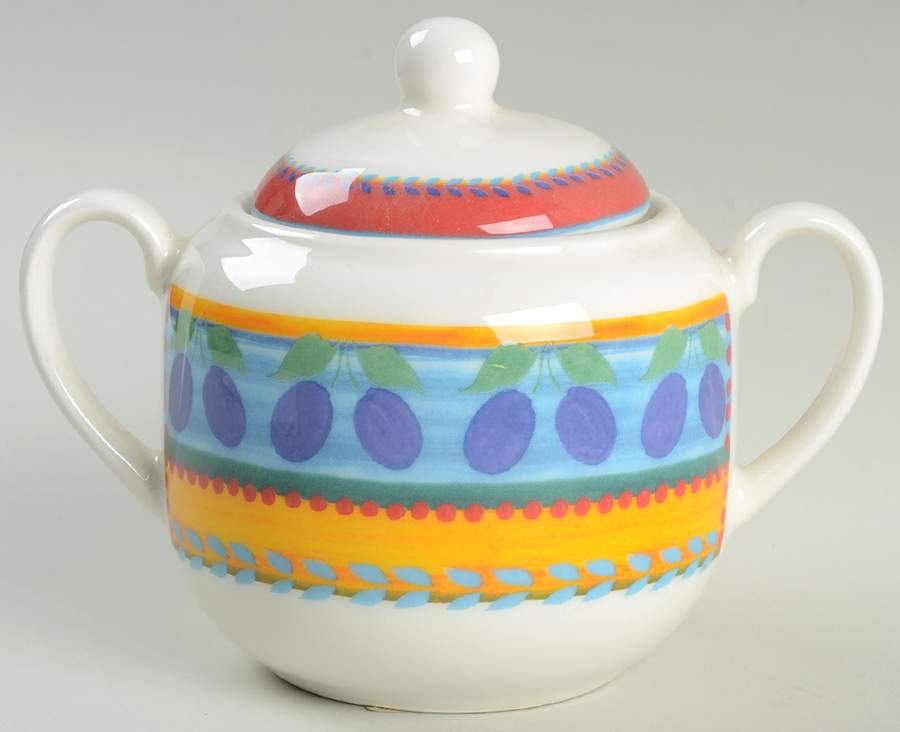 Fruit Fantasy Sugar Bowl & Lid by Vista Alegre-1