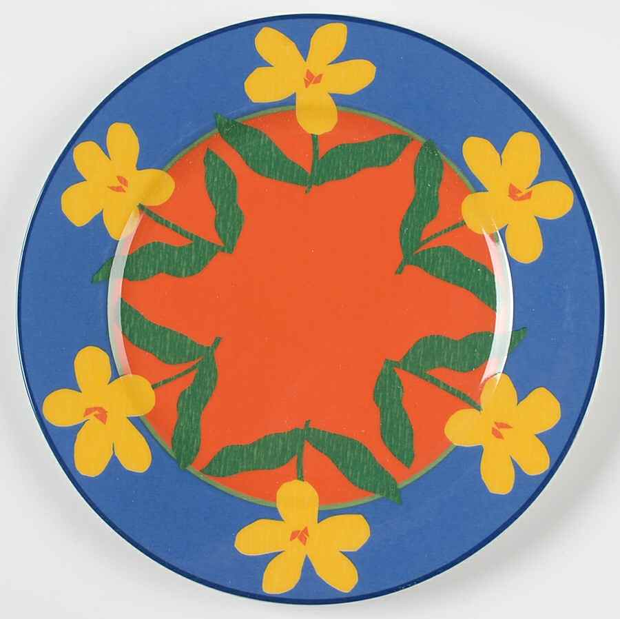 Yellow Flower Salad/Dessert Plate by Vista Alegre-1