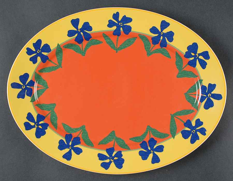 Blue Flower 14" Oval Serving Platter by Vista Alegre-1