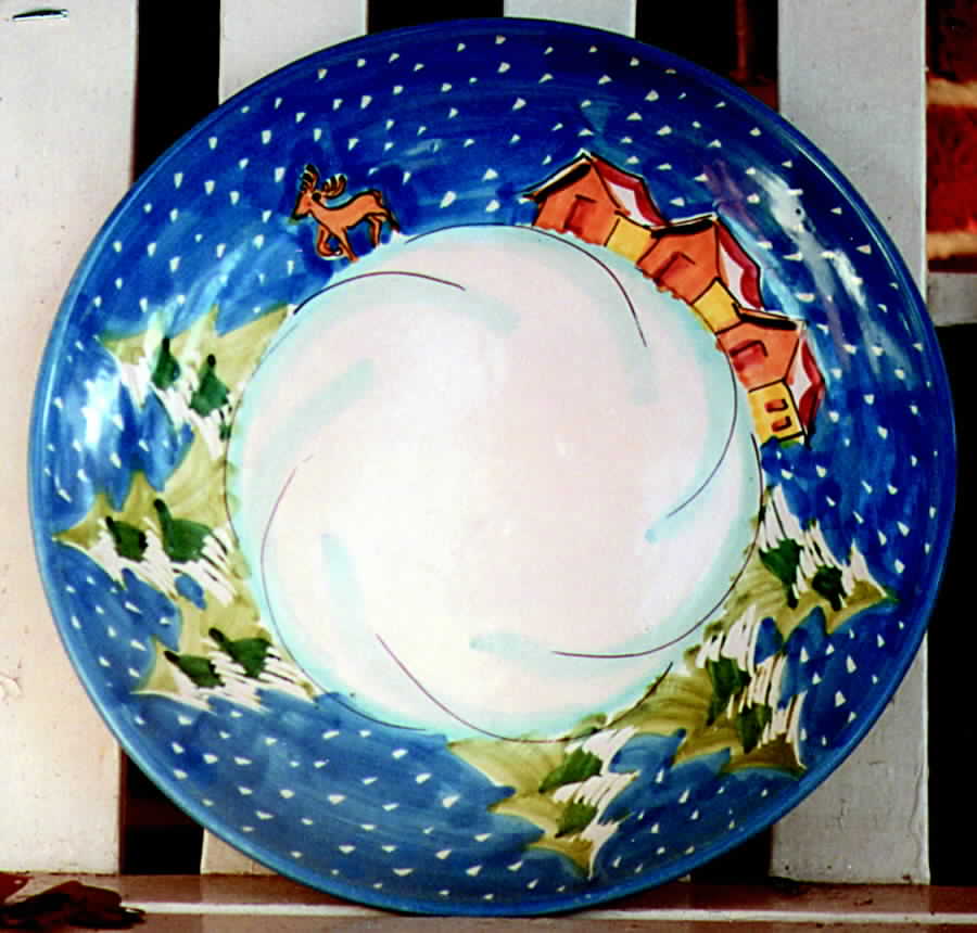 Winter Wonderland Dinner Plate by Vietri (Italy)-1
