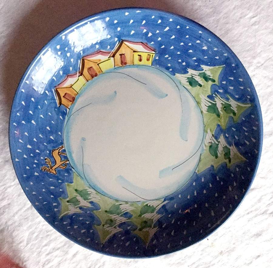 Winter Wonderland Pasta/Salad Serving Bowl by Vietri (Italy)-1