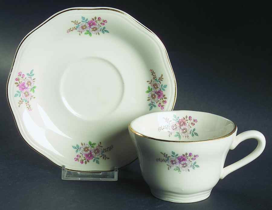 Nancy Lee Flat Cup & Saucer Set by Vanity Fair-1