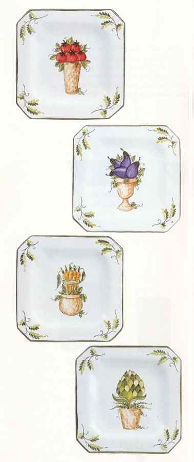 Vegetale Square Salad Plate by Vietri (Italy)-1
