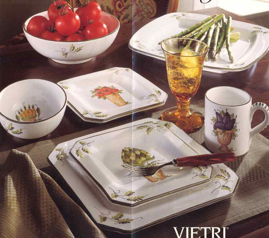 Vegetale Square Dinner Plate by Vietri (Italy)-1