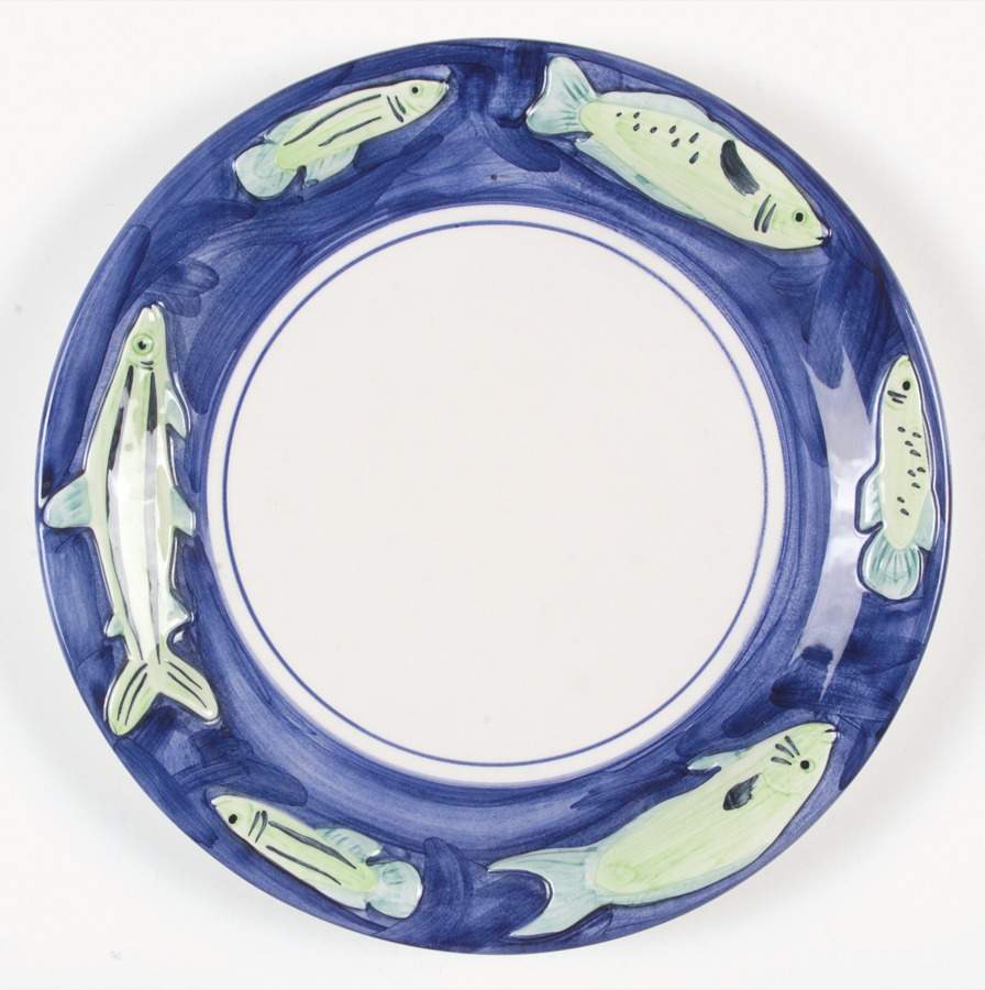 Acqua Pesce Dinner Plate by Vietri (Italy)-1