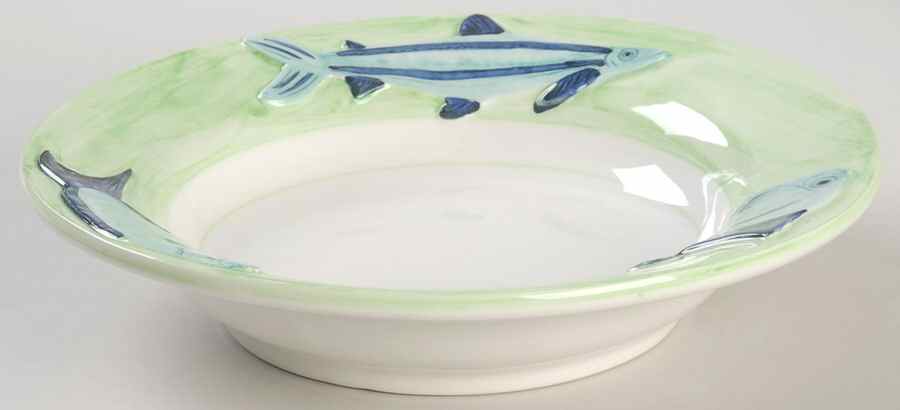 Acqua Pesce 9" Individual Pasta Bowl by Vietri (Italy)-1