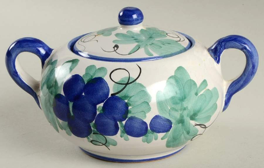 Frutta Amalfi Sugar Bowl & Lid by Vietri (Italy)-1