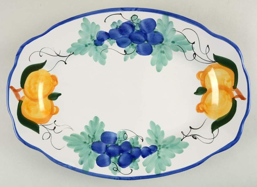 Frutta Amalfi 16" Oval Serving Platter by Vietri (Italy)-1