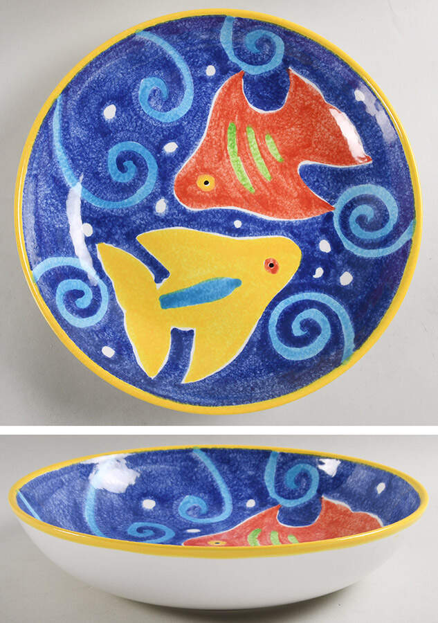 Marine Creatures 14" Large Salad Serving Bowl by Vietri (Italy)-1