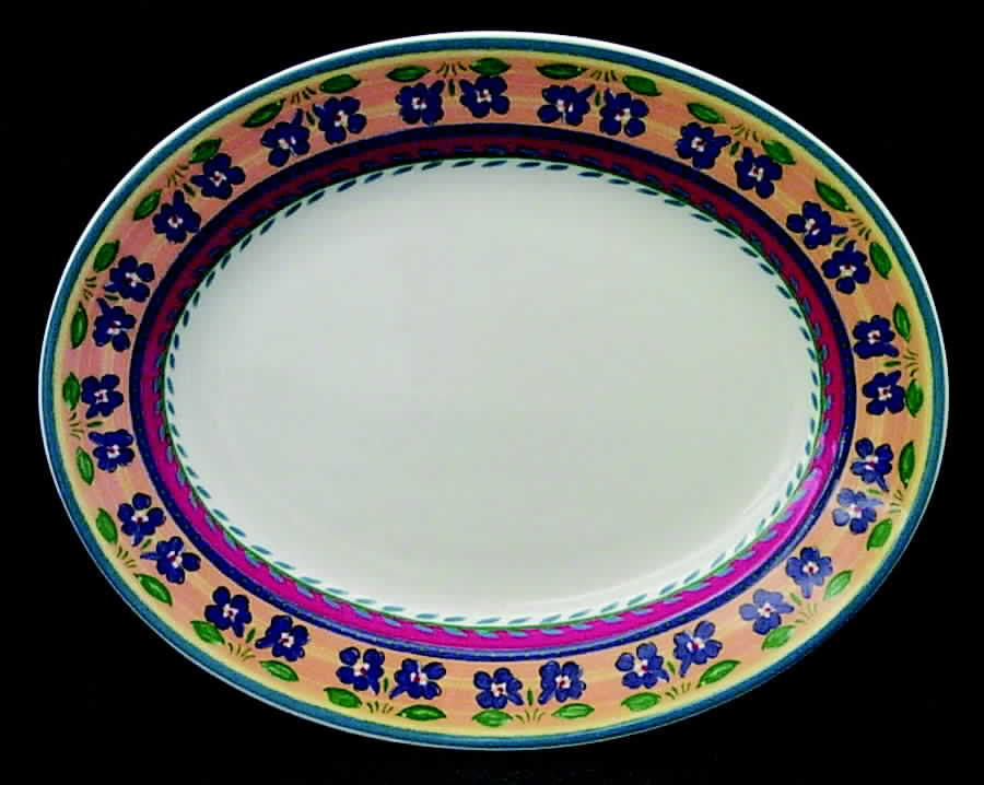 Blue Flowers 13" Oval Serving Platter by Vista Alegre-1