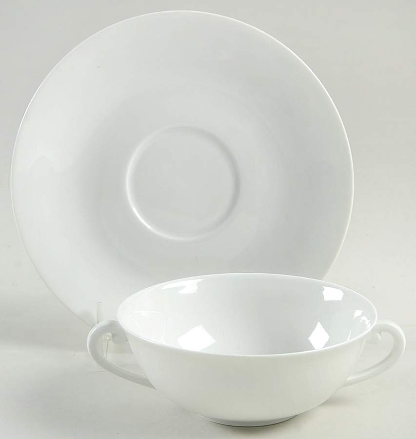 VIG63 Flat Cream Soup Bowl & Saucer Set by Vignaud-1