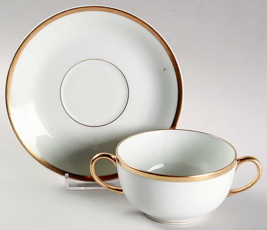 VIG64 Flat Bouillon Cup & Saucer by Vignaud-1