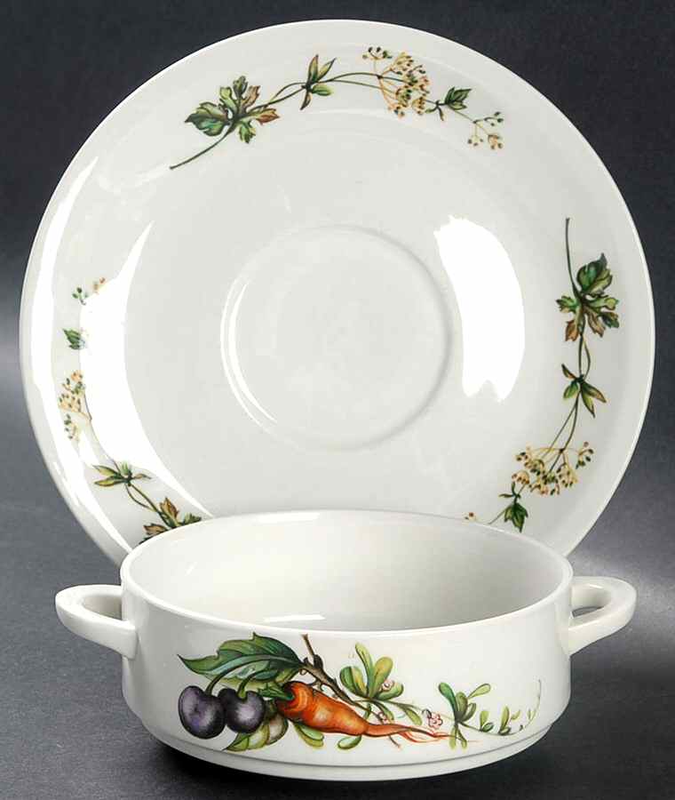 VIL34 Flat Cream Soup Bowl & Saucer Set by Villeroy & Boch-1