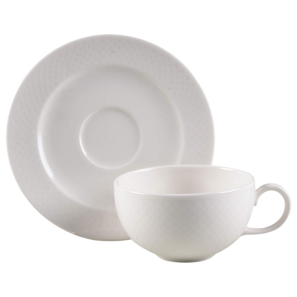 Tipo White Flat Cup & Saucer Set by Villeroy & Boch-1
