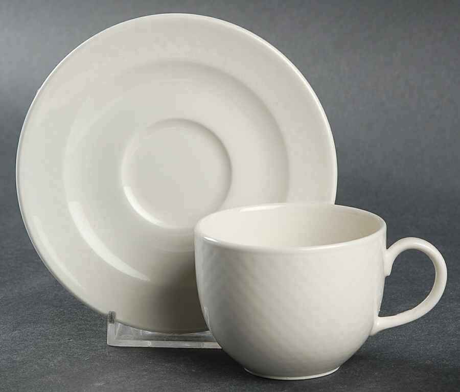 Tipo White Flat Demitasse Cup & Saucer Set by Villeroy & Boch-1