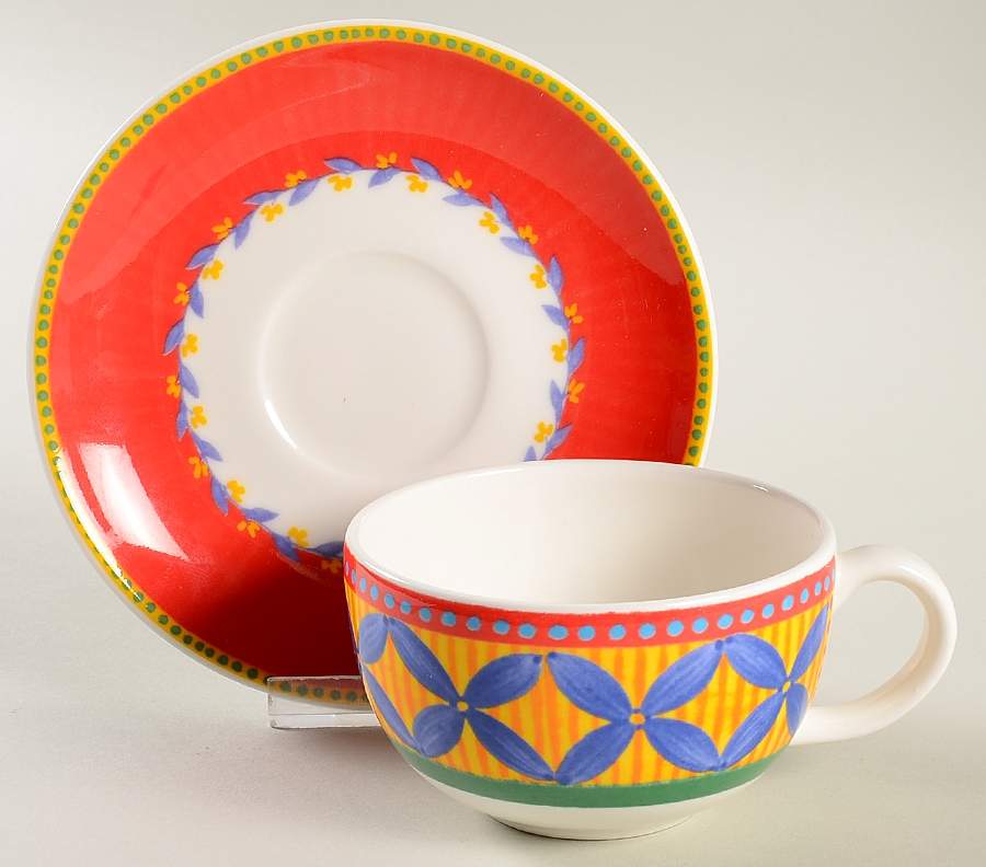 Samba Flat Cup & Saucer Set by Vista Alegre-1