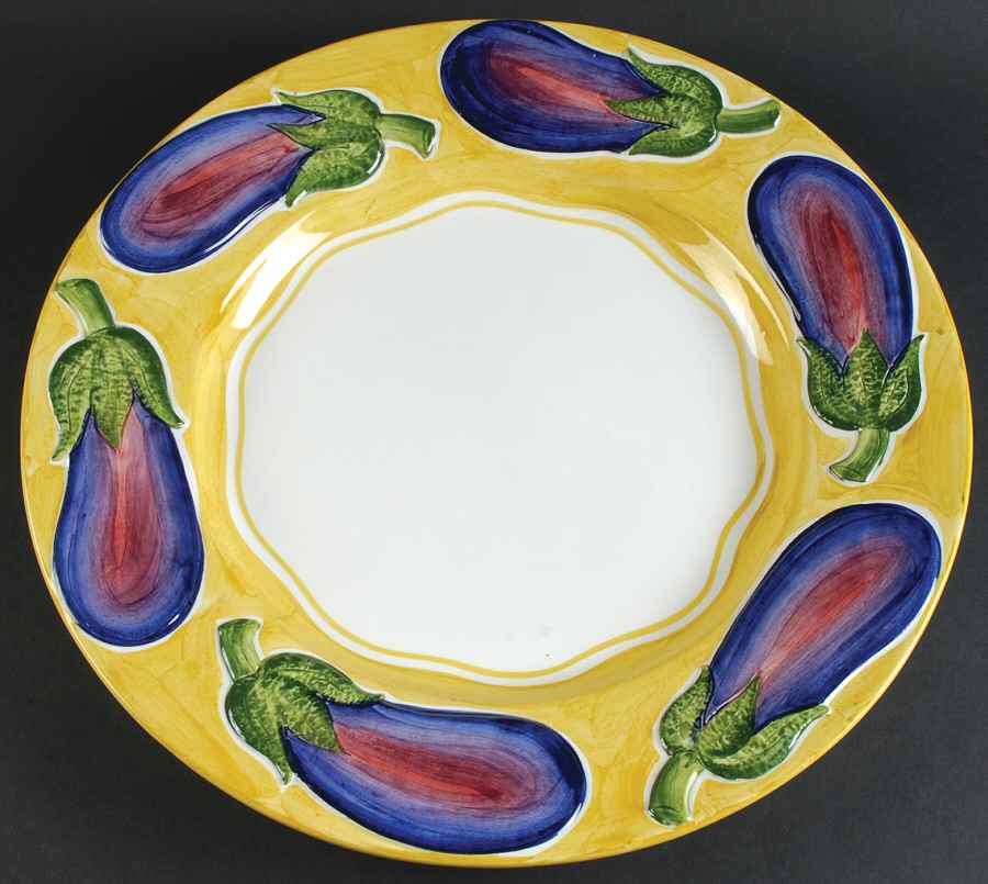 Embossed Vegetables 16" Chop Plate (Round Platter) by Vietri (Italy)-1