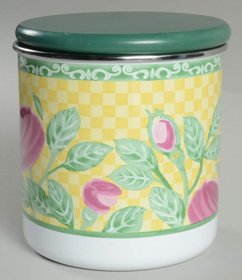 A Rose Medium Metal Canister & Wood Lid by Villeroy & Boch-1