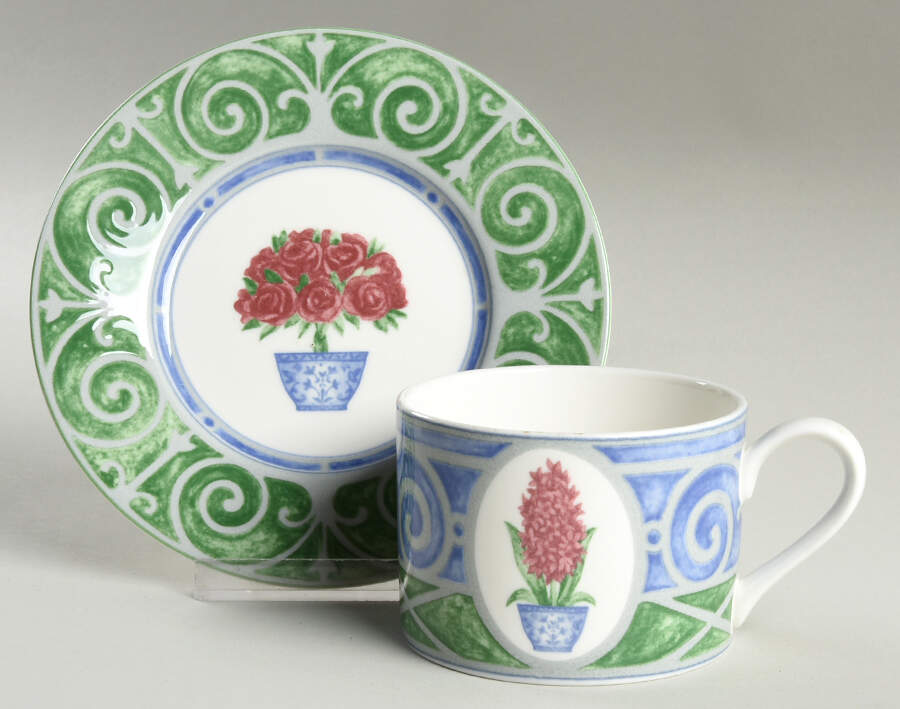 English Manor Flat Cup & Saucer Set by Victoria & Beale-1