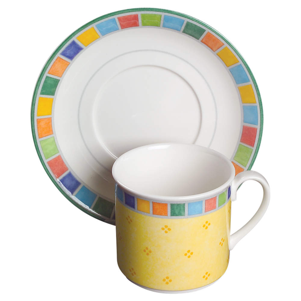 Twist Alea Limone Flat Cup & Saucer Set by Villeroy & Boch-1