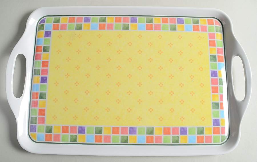 Twist Alea Limone 19" Rectangular Handled Serving Melamine Tray by Villeroy & Boch-1