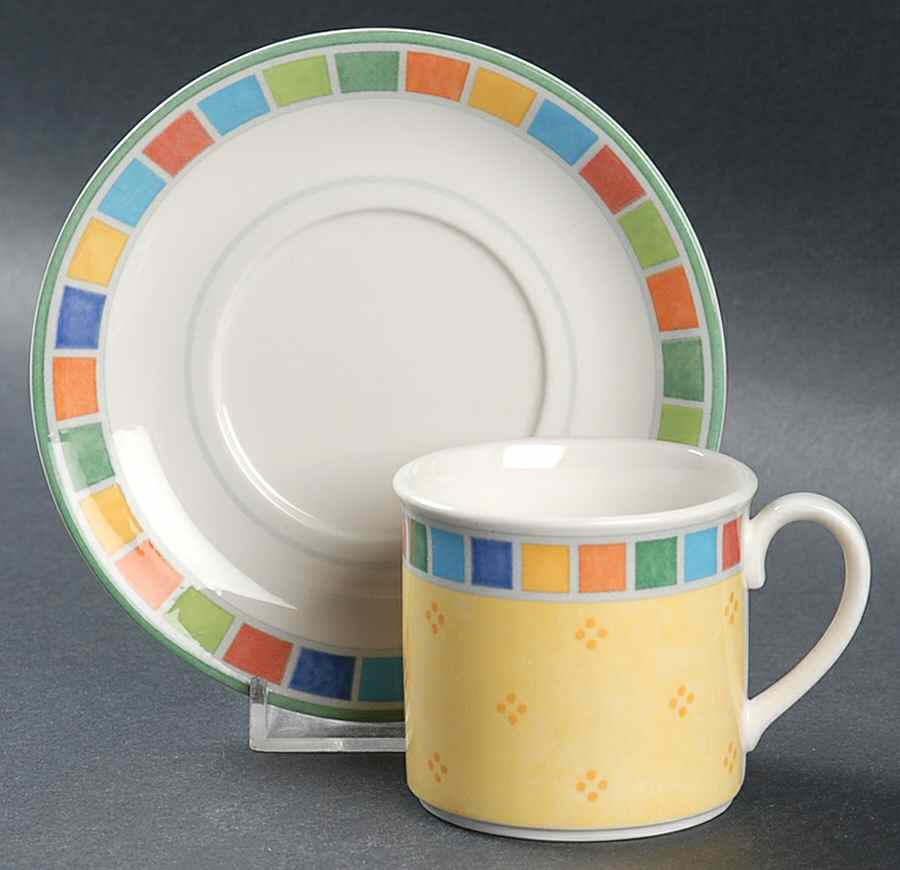 Twist Alea Limone Flat Demitasse Cup & Saucer Set by Villeroy & Boch-1