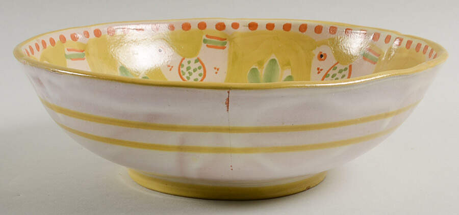 Campagna-Chicken 9" Round Vegetable Bowl by Ceramica Artistica (CAS Vietri)-1