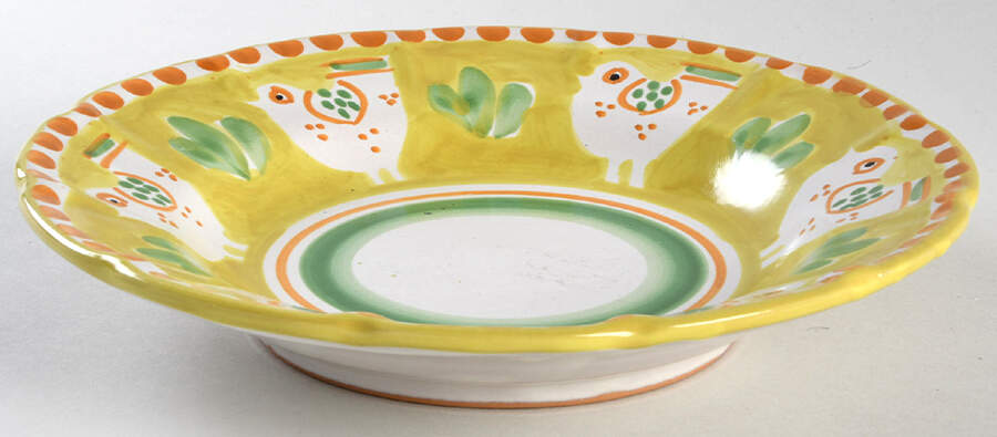 Campagna-Chicken Large Rim Soup Bowl by Ceramica Artistica (CAS Vietri)-1
