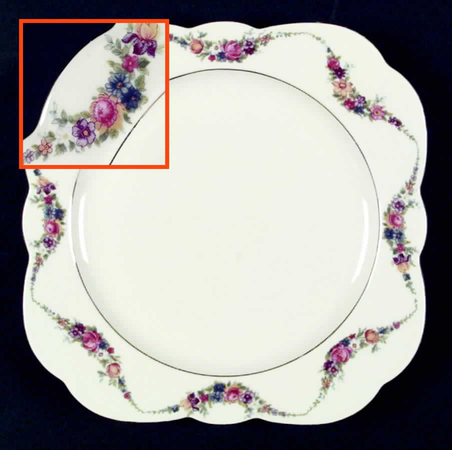 VIT138 Square Salad Plate by Victoria (Czech)-1