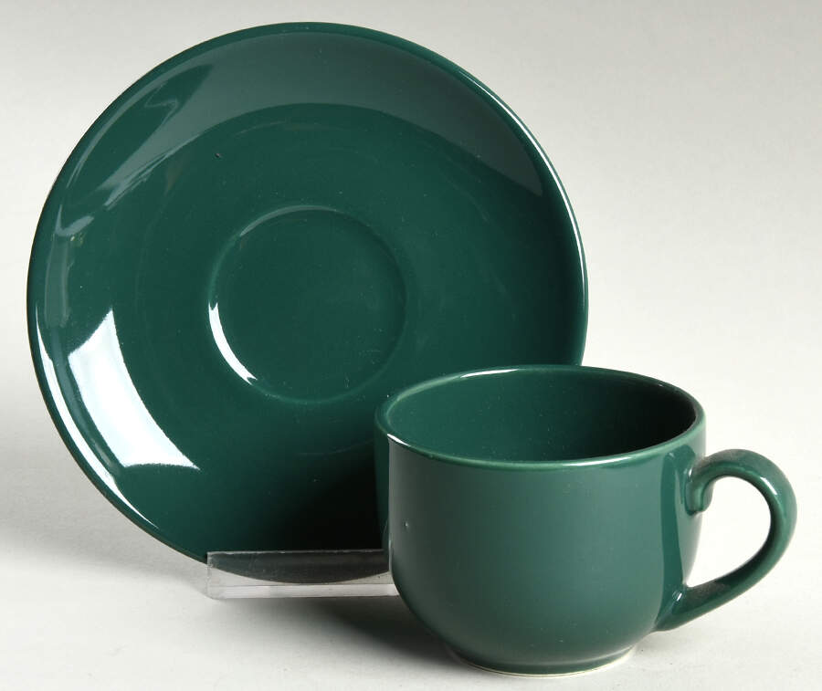 Prisma Hunter Green Flat Demitasse Cup & Saucer Set by Vista Alegre-1