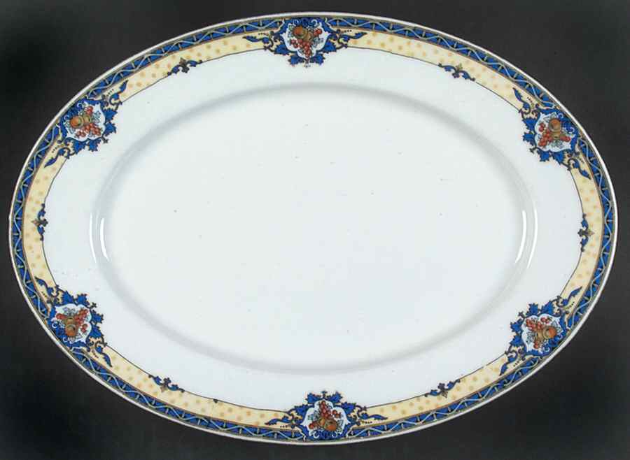Oxford 12" Oval Serving Platter by Victoria (Czech)-1