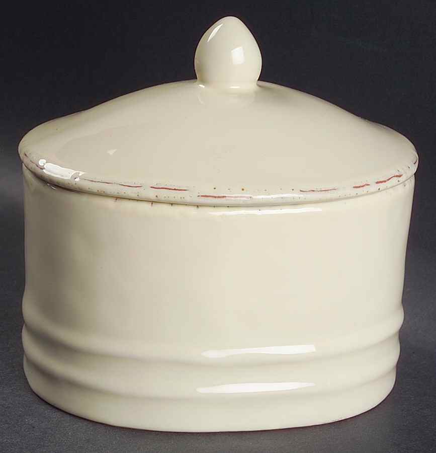 Crema Oval Box & Lid by Vietri (Italy)-1