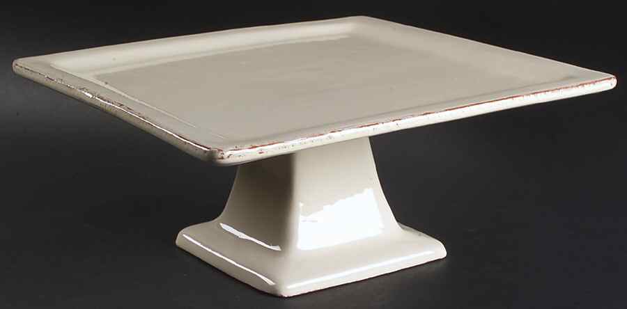 Crema 11" Diameter Pedestal Cake Stand by Vietri (Italy)-1