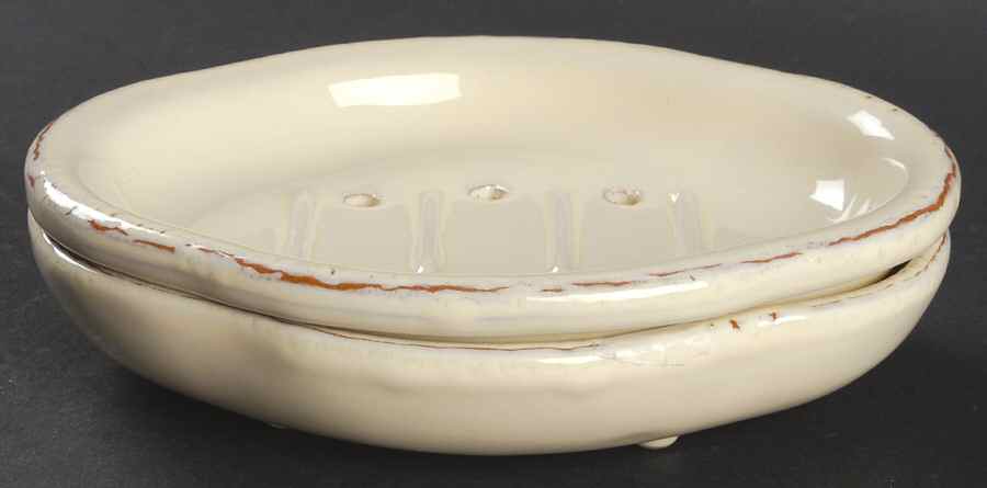 Crema 2-Piece Soap Dish (Bowl and Strainer) by Vietri (Italy)-1