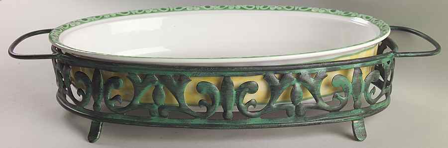Summerhouse 14" Oval Baker with Metal Stand by Villeroy & Boch-1