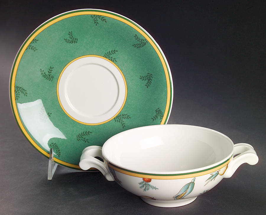 A La Ferme Flat Cream Soup Bowl & Saucer Set by Villeroy & Boch-1