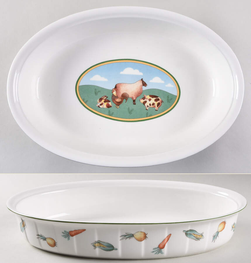 Les Animaux 13" Oval Baker by Villeroy & Boch-1
