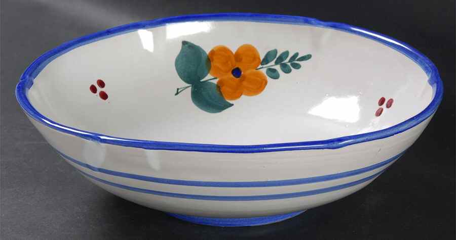 Campagna Flowers 9" Round Vegetable Bowl by Vietri (Italy)-1