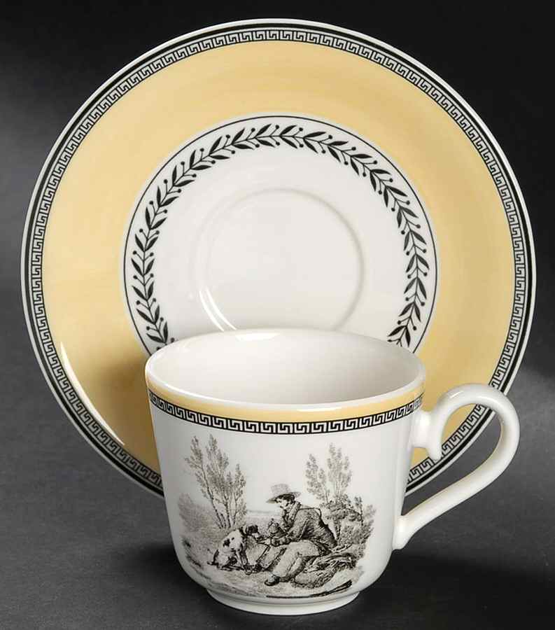 Audun Chasse Flat Demitasse Cup & Saucer Set by Villeroy & Boch-1