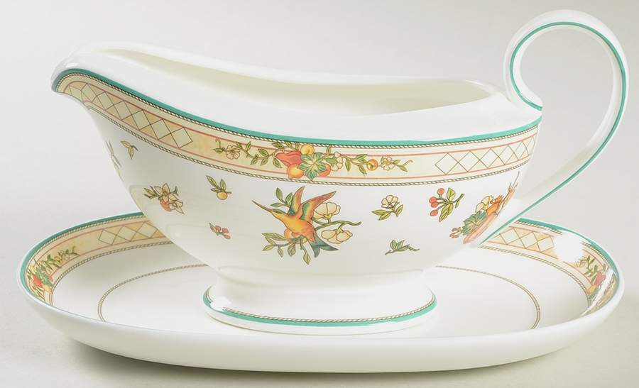 Golden Birds Gravy Boat & Underplate/Relish by Villeroy & Boch-1