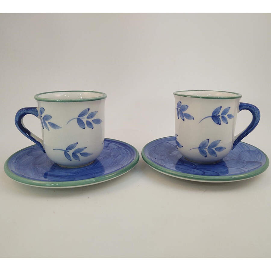 Blue Leaves Flat Demitasse Cup & Saucer Set by Villeroy & Boch-1