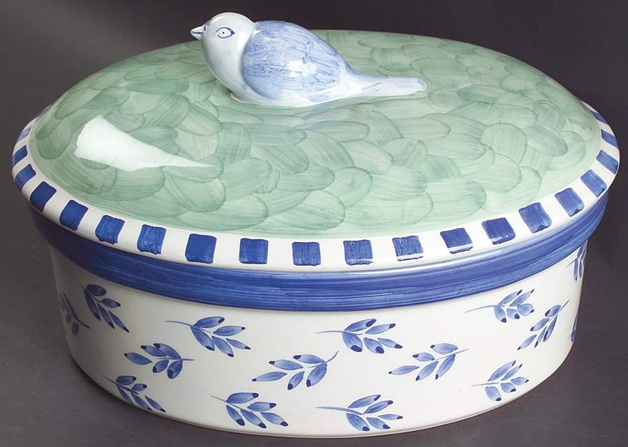 Blue Leaves Oval Tureen & Lid by Villeroy & Boch-1
