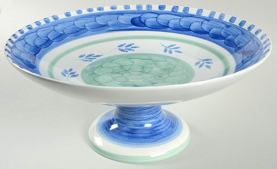 Blue Leaves Round Compote (Height X Width) by Villeroy & Boch-1