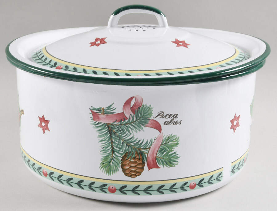 French Garden Christmas 8 Quart Metal Stockpot & Metal Lid by Villeroy & Boch-1